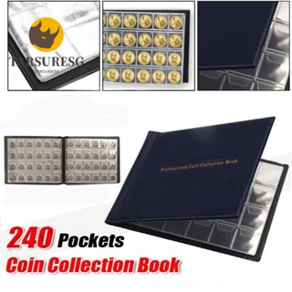 240 Pocket Coins Storage Book Collection Album Folder Money Holder Gift 8 x  6 In