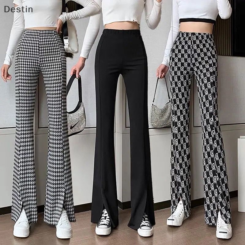NFW♥Women Summer Stretch Bell Pants Gym Yoga Sport Fitness Slim Solid Black  Flared Trousers