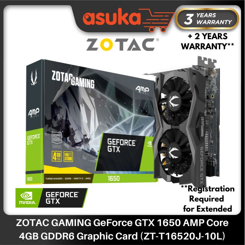ZOTAC GAMING GeForce GTX 1650 AMP Core 4GB GDDR6 Graphic Card (ZT ...