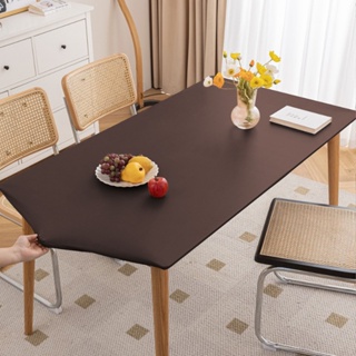 Waterproof Oilproof Tablecloth PU Leather Table Cover Student Desk Mat  Office Decor Protector Custom Elasticity Table Cloth