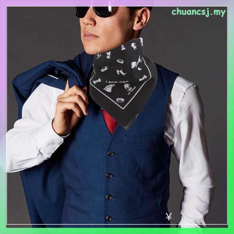 Head Band Men Square Handkerchief Squares Cowboy Wraps Printed