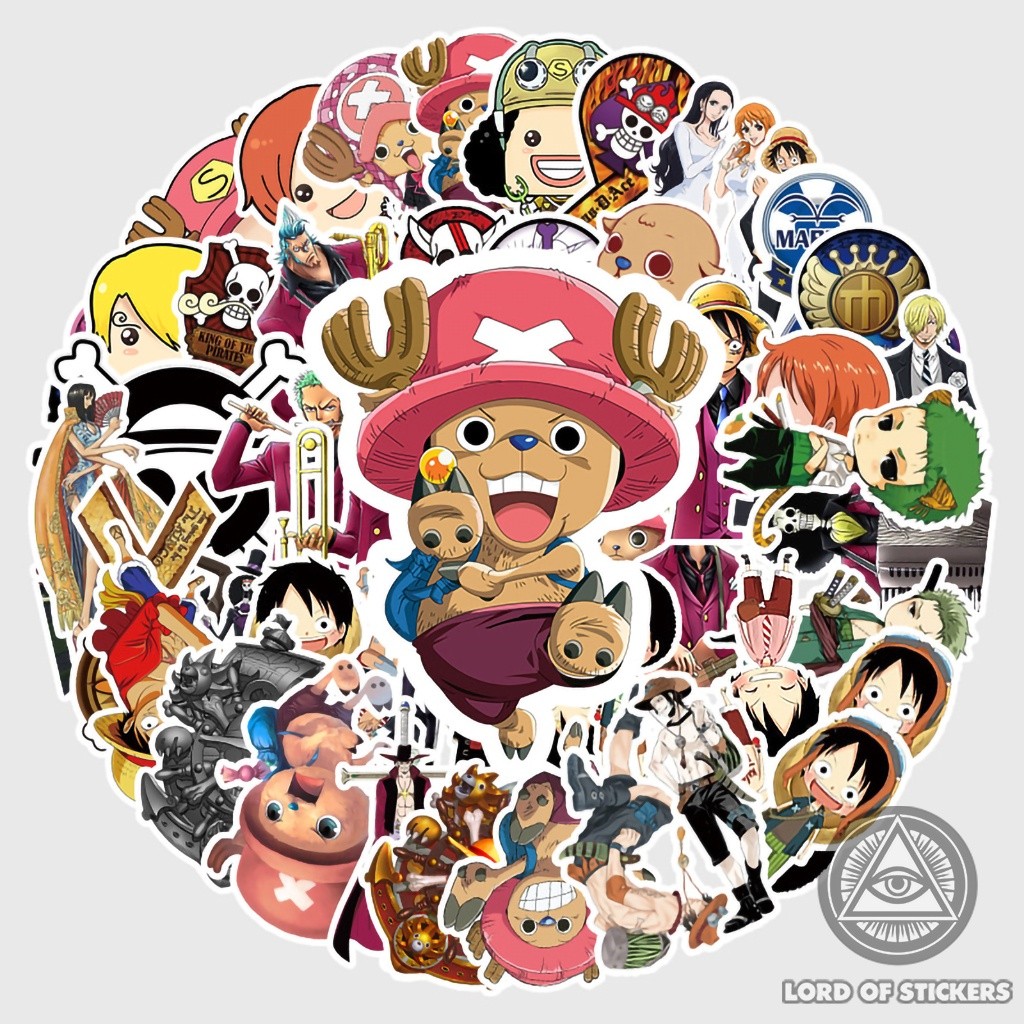Set of 56 Stickers One Piece Anime Manga Comic Pirate Island Waterproof ...