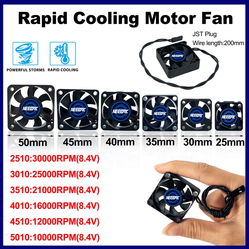 RC Motor Cooling Fan 25mm 30mm 40mm 50mm 5V-12V DC Motor ESC Fan Heat ...