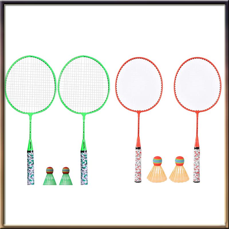 【dreamedge.sg】Badminton Rackets for Children,Shuttlecocks Racquet Sports Set with 2 Balls for