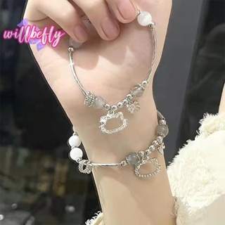 Sanrio Accessories Kawaii Hello Kitty Bracelet Charms Metal Cartoon Cute  Y2k Jewelry Sweet Gifts For Girls