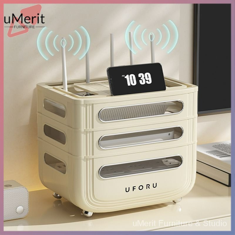 WiFi router storage box, TV set-top box, shelf, socket, wire sorting ...