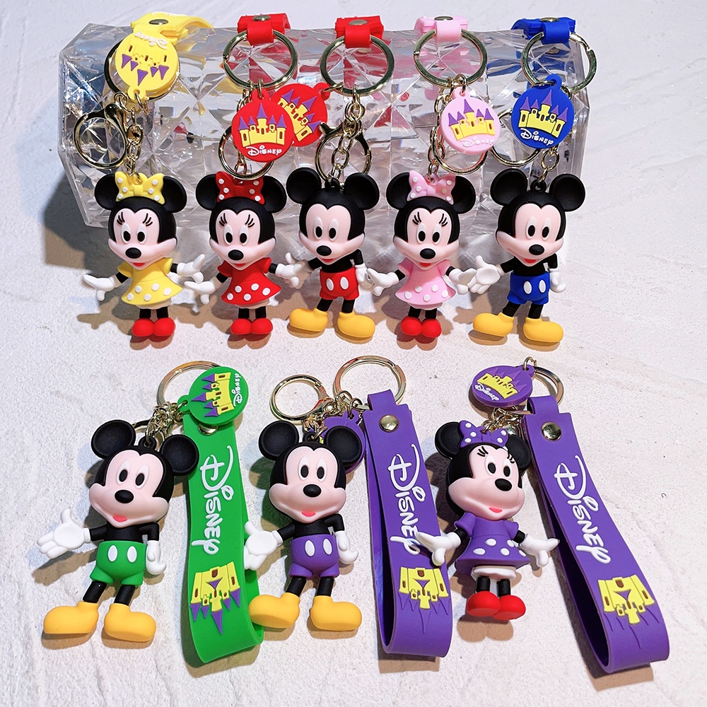 Disney Keychain Cartoon Mickey Mouse Minnie Cute Doll Kawaii