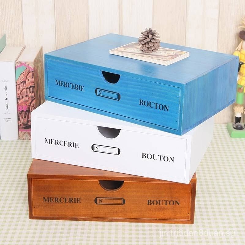 Solid Wood Desktop Mini Drawer Storage Cabinet Desktop Computer Monitor ...