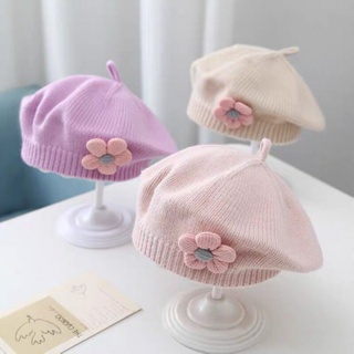 Baby Knitted Beret Baby Hat Toddler Painter Hat Pumpkin Cap Infant Beanie  Hat