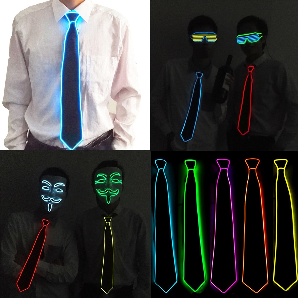 1 Pc Luminous Necktie LED Flashing Tie Party Dance Bow Ties Glow in the ...
