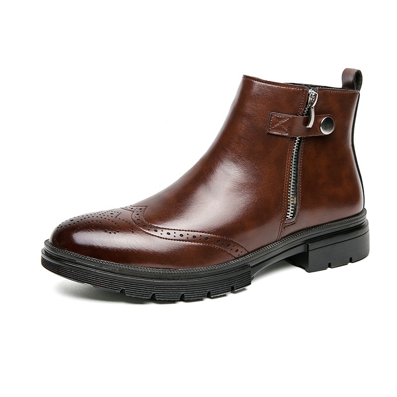 Men's genuine leather deals ankle boots