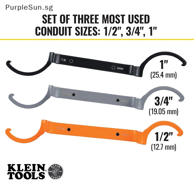 PurpleSun Conduit Lockout Wrench Set, Tighten And Loosen Locknuts In