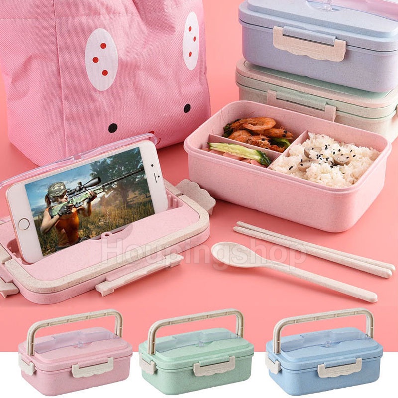 Lunch Box-1330ml Leakproof 6 Compartment Bento Box, Book Style Food  Container With Cutlery, Safe For Microwave, Dishwasher