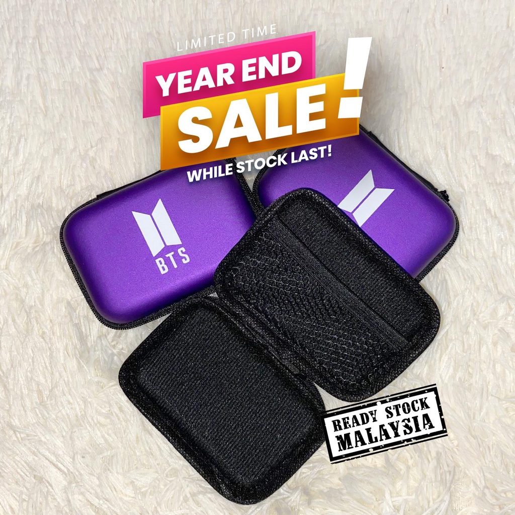 BTS Purple Case Earphones Casing Chager Keychain Photocard Box Photo