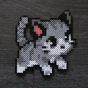 Kawaii Cats Perler Beads Art, Can Be Fridge Magnet, Keychain, Phone Charm  and Badge. 