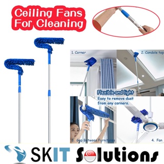 Ceiling Fan Duster - Long Ceiling Fan Cleaner | Removable & Washable,  Extendable up to 55 with Detachable Microfiber Head |Feather Dusters for