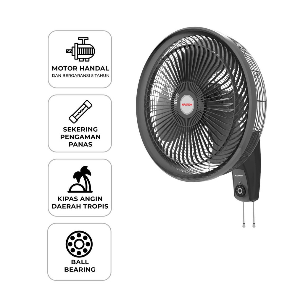 Maspion Power Wall Fan Kipas Angin Dinding 20 Inch PW-2006 W - Gambar 4