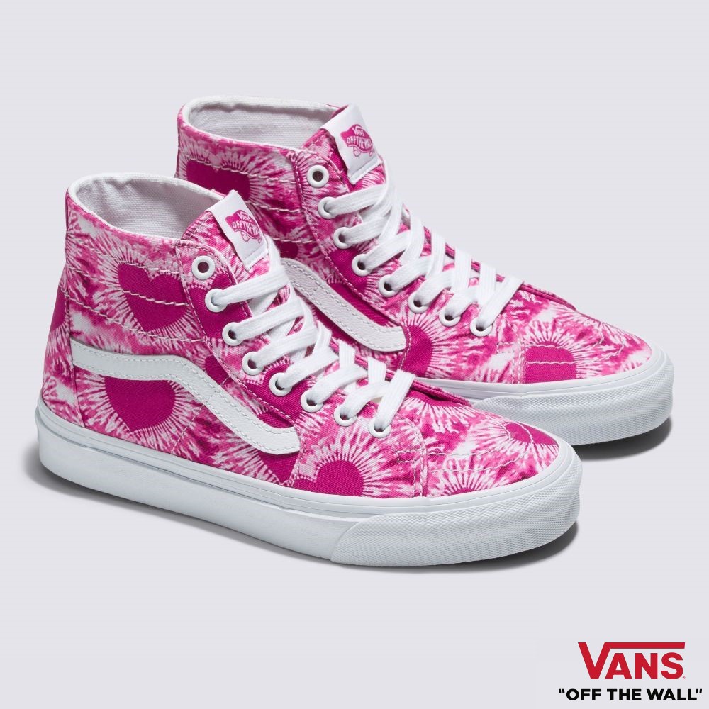 Vans Tie Dye Hearts Sk8 Hi Tapered Sneakers Men Unisex US Size PINK VN0A5KRUVDH1 Shopee Singapore