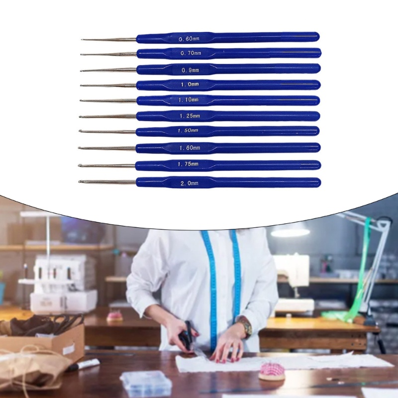 【seve*】 8 10PCS Crochet Hook Set for Arthritic Hand Ergonomic Handles 0