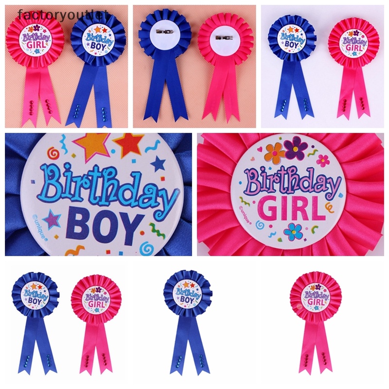 【FMSG】 Birthday Girl Boy Award Ribbon Rosette Badge Pin Children’s ...