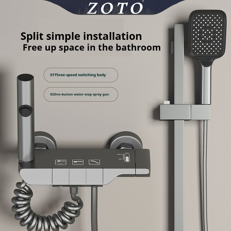 [Factory Straight Hair] Gun Gray Split Piano Simple Shower Bathroom ...