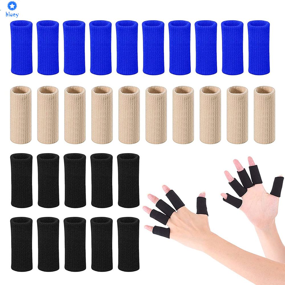 10pcs Finger Sleeve Support Thumb Brace Protector Breathable Elastic ...