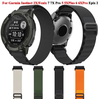 for Garmin 22 26mm Nylon Quick Release with Three Metal Buckles for Fenix 5  5 Plus 5X 6 6Pro 6X 7 7X Instinct Arm Strap