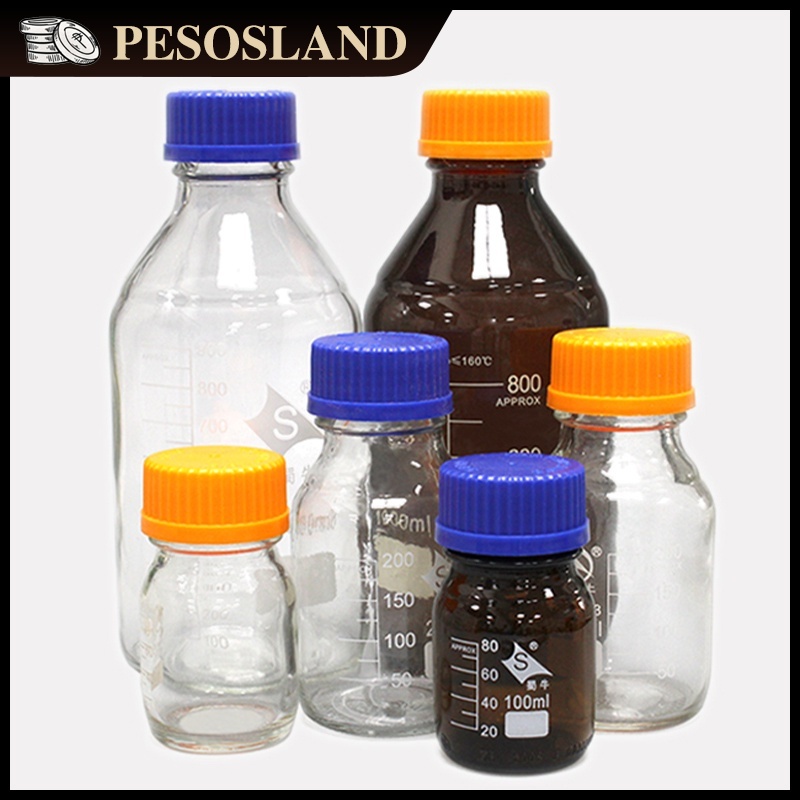 100/250/500ml Graduated Glass Reagent Bottle Reagent Bottle Media ...