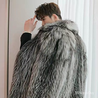 Men's Faux Fur Jacket Lapel Short Style Thickened Loose Casual