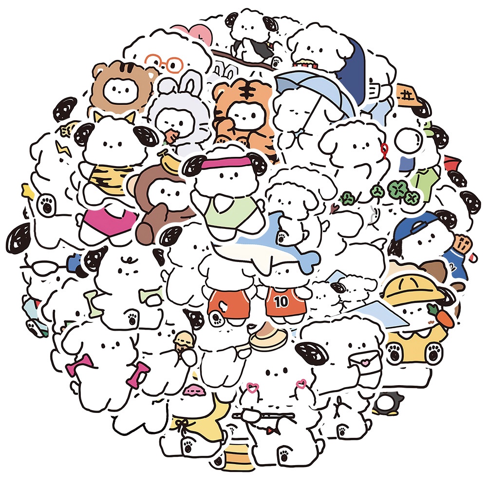 50PCS Cute Animal Yowoyowoo Puppy Waterproof Graffiti Stickers For ...