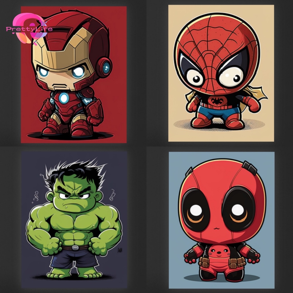【PL】 Marvel Hero 5D Diamond Painting Hero Iron Man Cartoon Q Version ...