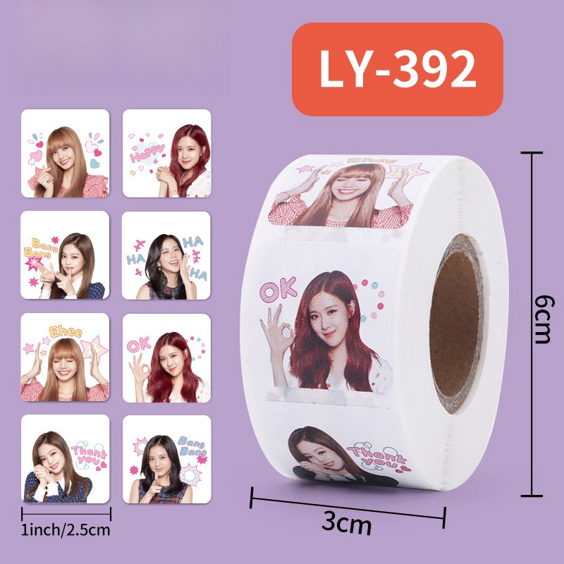 500PCS KPOP Girl Group BLACKPINK Lisa Stickers Roll Sealing Stickers ...