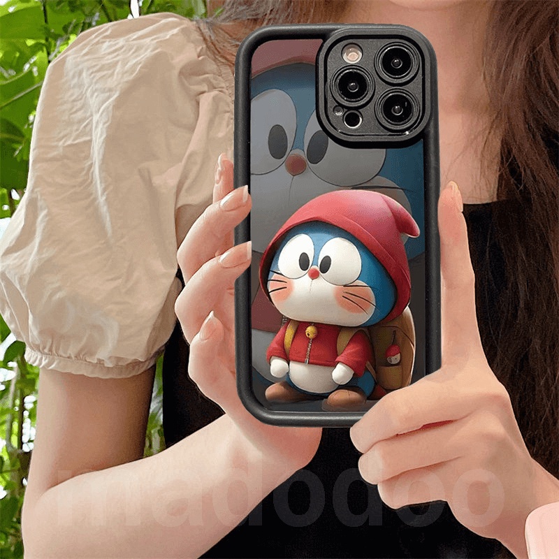 JT 01 Doraemon Cartoon Casing for IPhone 16 15 14 Plus 13 Pro Max