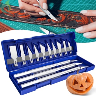 21 Pieces Precision Hobby Craft Knife Set,Razor Sharp Knives for  Scrapbooking,Stencil,Art Modeling,Sculpture,Wood Leather,Halloween Pumpkin