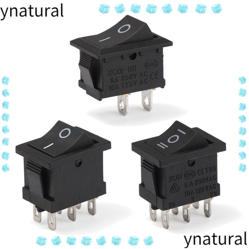 YNATURAL 5Pcs Push Button Switches Black SPST On/Off KCD1 Power Buttons ...