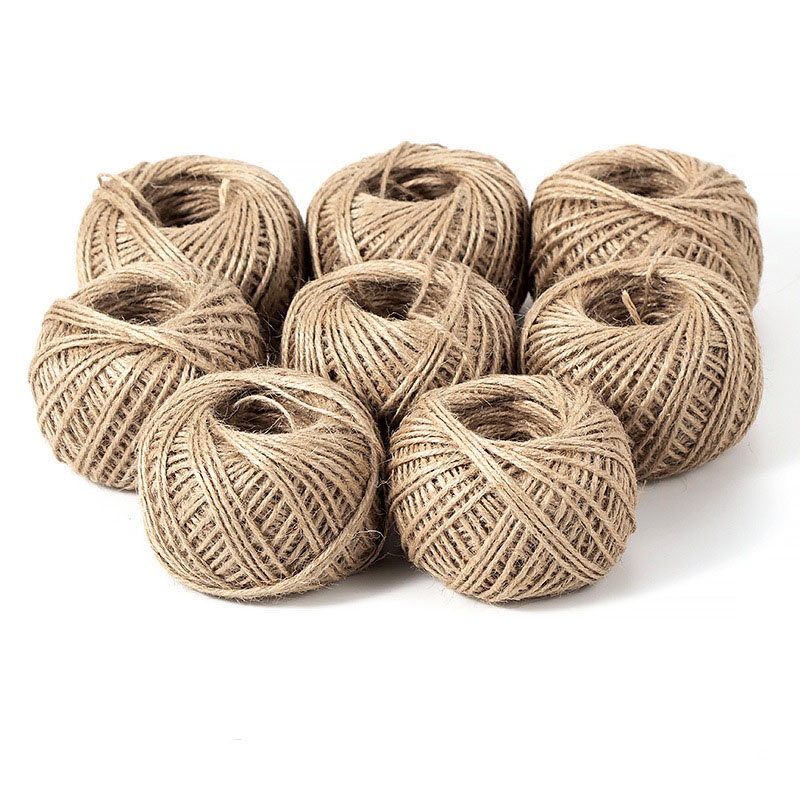 2mm 100M Natural DIY Jute Rope Handwork Sewing Ribbon Crafts Wrap Bow Decor  Vintage Jute Cord Home Party Birthday Decoration