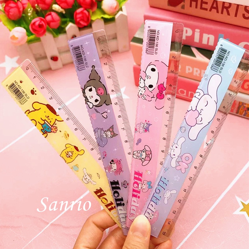 Sanrio Cartoon 15cm Ruler Cute Measuring Ruler with Wave Line Student ...