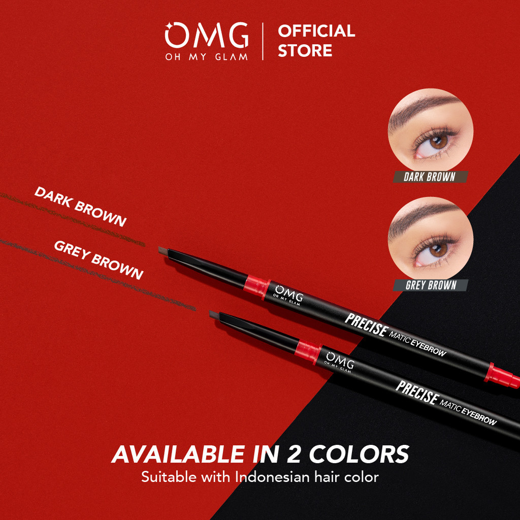 OMG Oh My Glam Precise Matic Eyebrow Precisely On-Point! Pensil Alis Presisi / Merah Jingga Official - Gambar 3