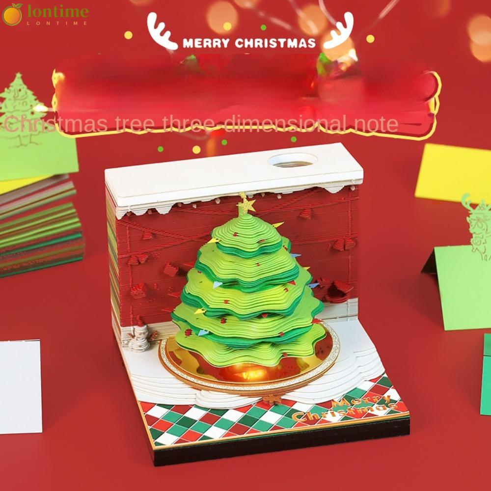 LONTIME Christmas Tree Note Book, Christmas Tree Paper Carving Note