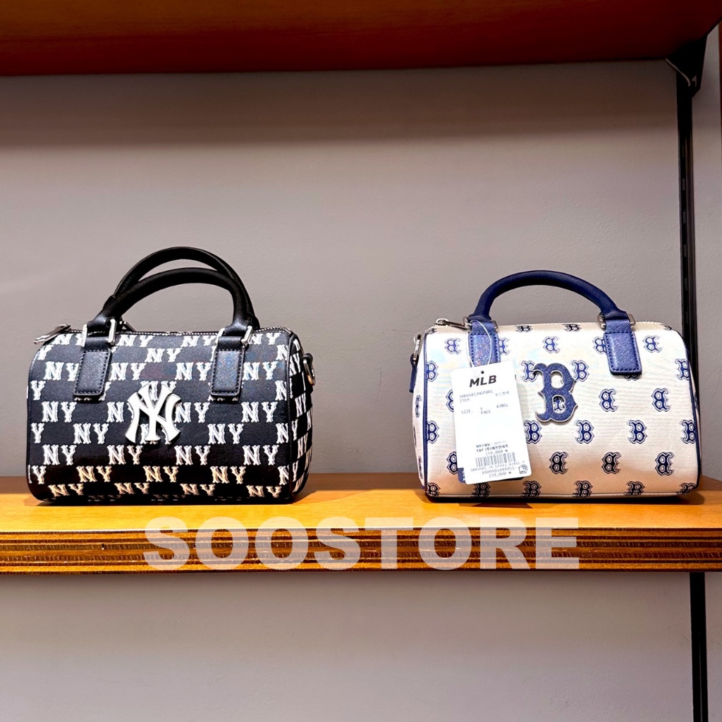 ハンドバッグ [ MLB ] CLASSIC MONOGRAM JAQUARD BOSTON BAG Classic Monogram Jacquard S-Boston Bag (Black White) – The
