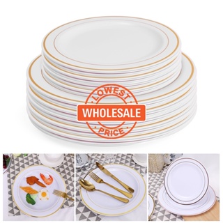 50pcs 6/7/10inch Disposable Thickened Paper Plates, Disposable Bulk Paper  Plates, Perfect Food Containers For Snacks, Salads For Family Dinner Parties