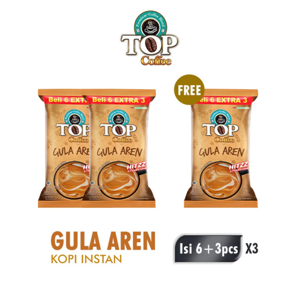 Top Coffee Kopi Instan Gula Aren Pack 22 gr isi 6 + 3 pcs x3