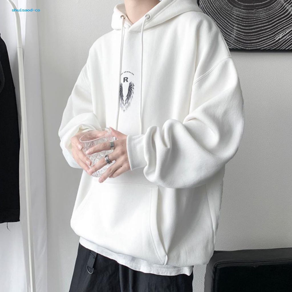 White hooded store jumper