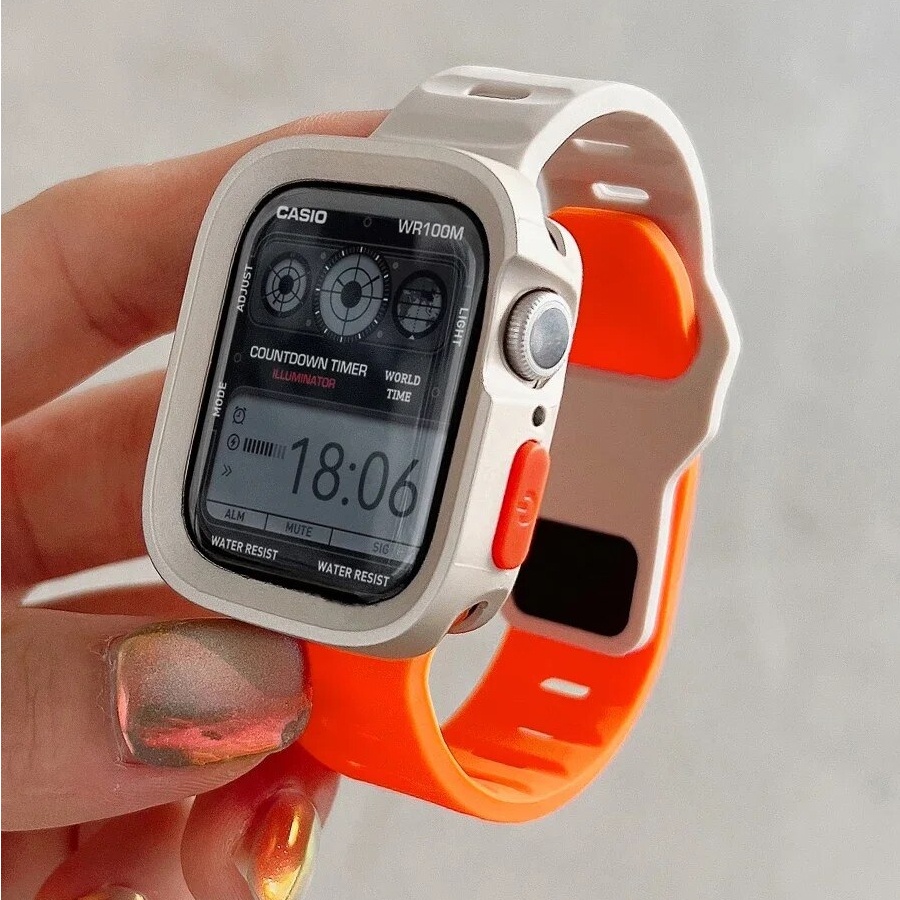 Case and strap silicone strap TPU protective cover compatible for Apple Watch series ultra 9 8 7 6 5 4 se i watch ultra 2 49mm 45mm 44mm 41mm 40mm