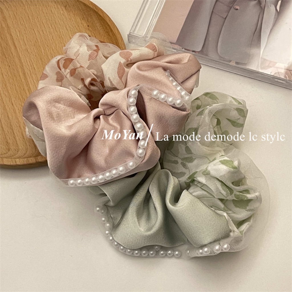 ACT STUDIO Silk Scrunchie Pearl Hair Tie Sutera Getah Rambut Mutiara ...