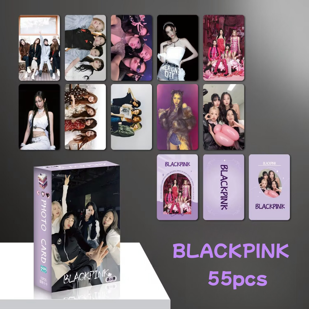 50-55pcs BLACK-PINK Laser Holographic Lomo Cards THE GIRLS Album