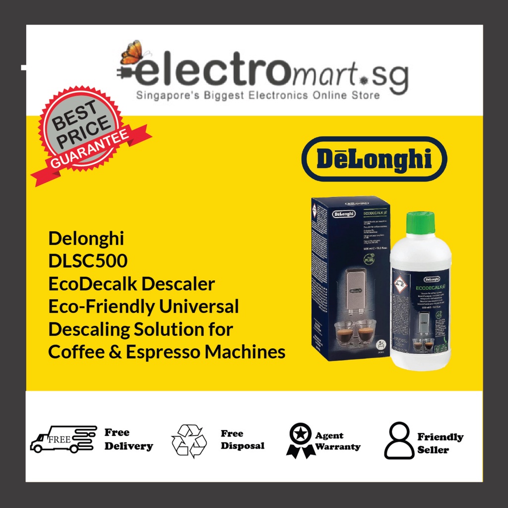 Delonghi DLSC500 EcoDecalk Descaler EcoFriendly Universal Descaling Solution for Coffee