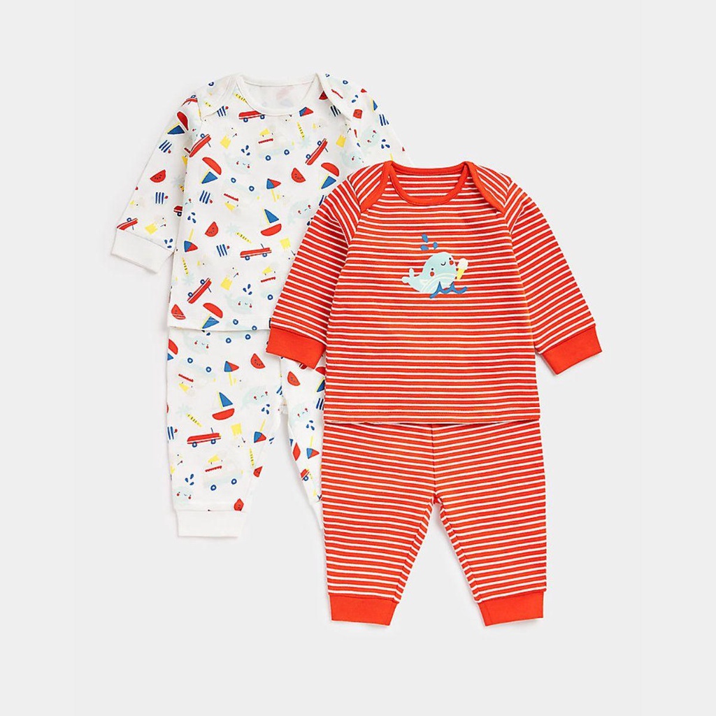 Mothercare Baby Boy Whale Beach Pyjamas -2 Pack | Shopee Singapore