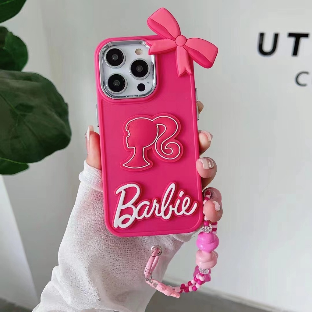 15promax DIY Cute Girl Cartoon Barbie Pink For iphone 15 14 13 12