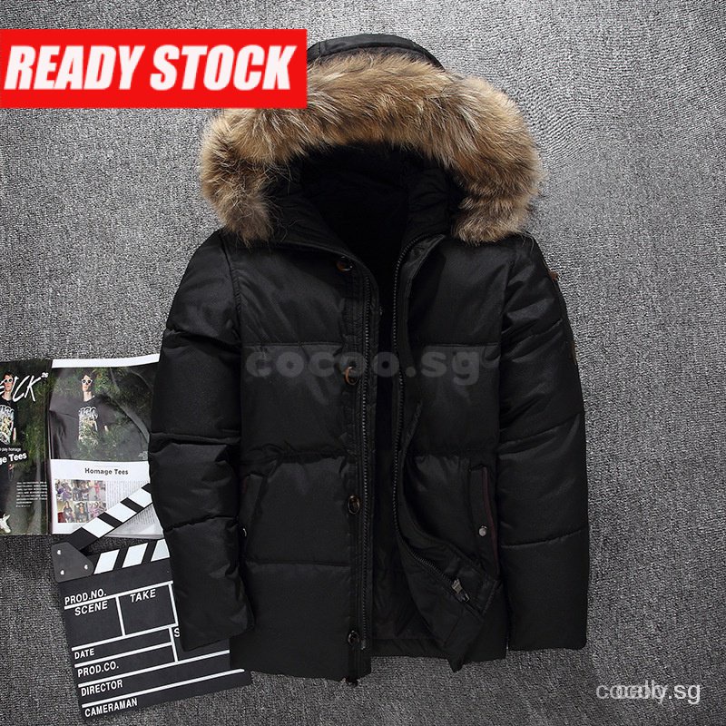 Fur hooded clearance jacket men's